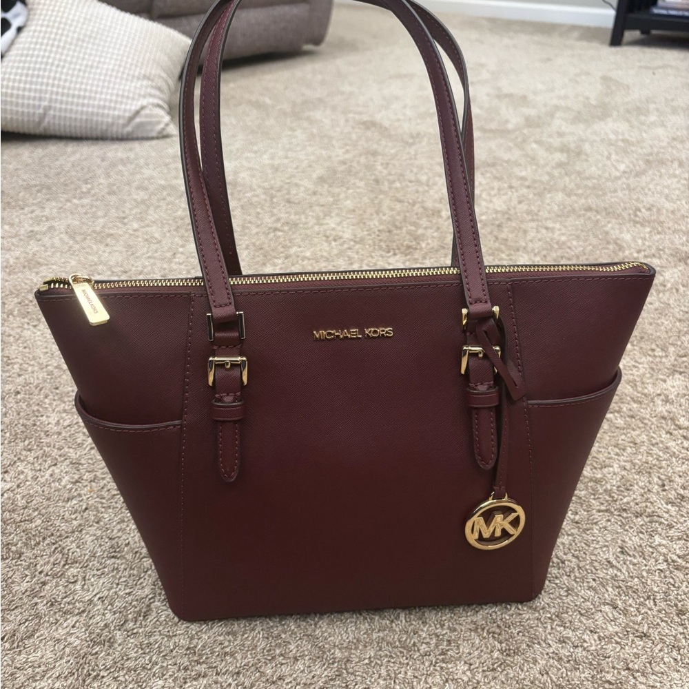 Michael Kors Burgundy Leather Tote